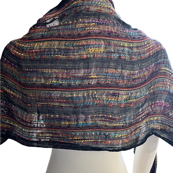 All Jazzed Up Multi-Color Long Scarf with Fringe - Picture 4 of 7